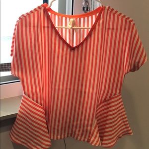 Orange/ creme, flared bottom, small